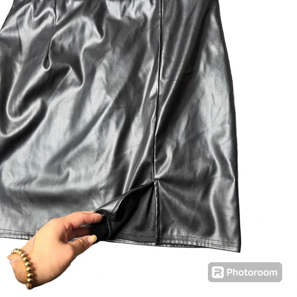 Lulus Highly Favored Black Vegan Leather One-Shoulder Mini Dress - Picture 4 of 10